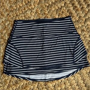 Athleta Striped Navy and White Tennis Skirt/Skort